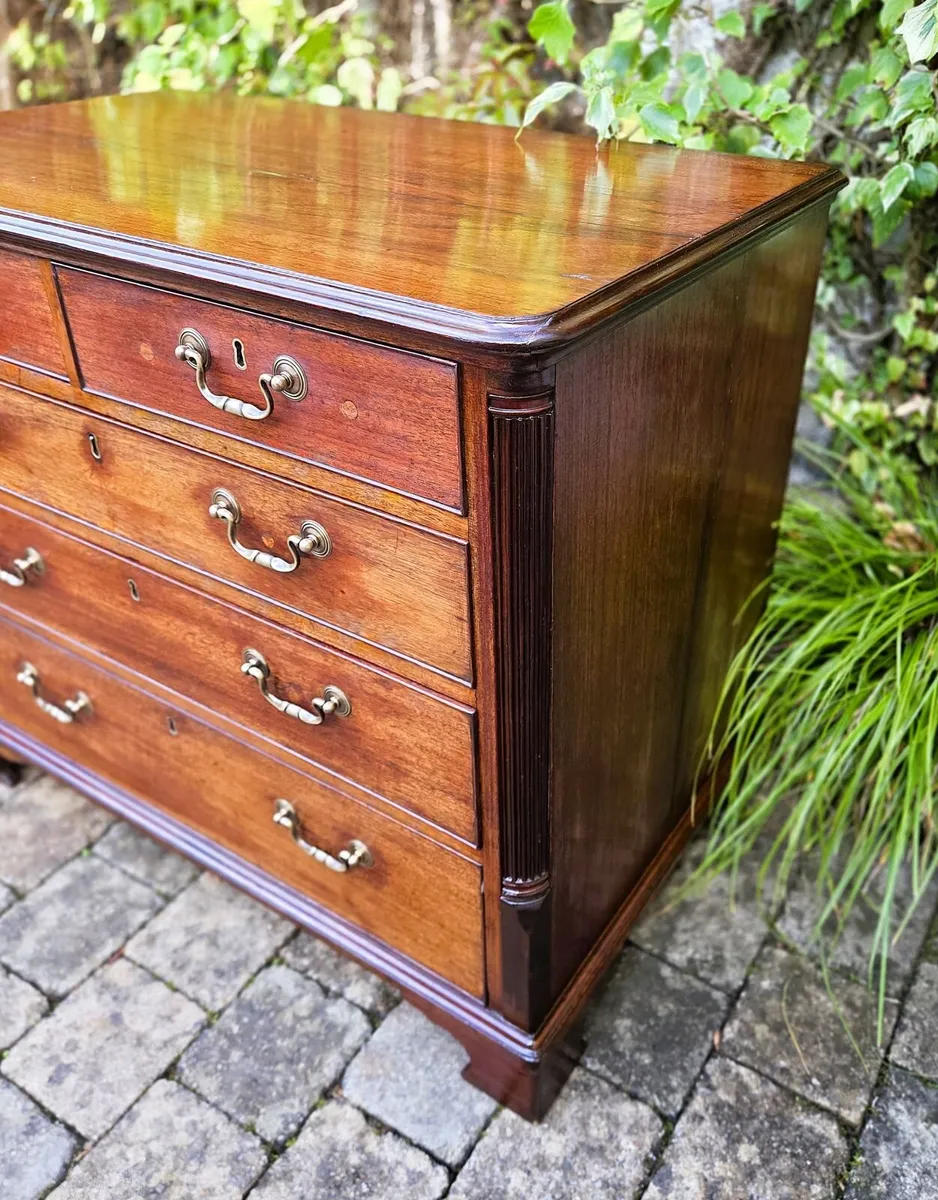 Compact Georgian Mahogany Chest- Circa 1830 - Image 3