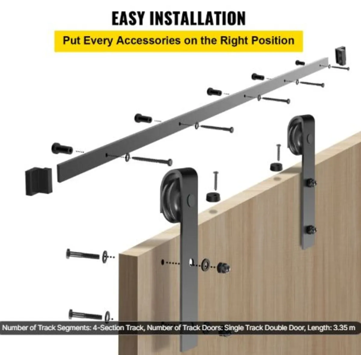 Sliding Barn Door Hardware Kit, 11FT Barn Door Kit - Image 2