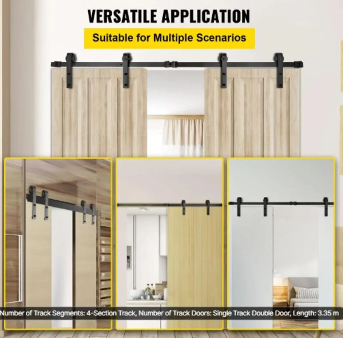 Sliding Barn Door Hardware Kit, 11FT Barn Door Kit - Image 3
