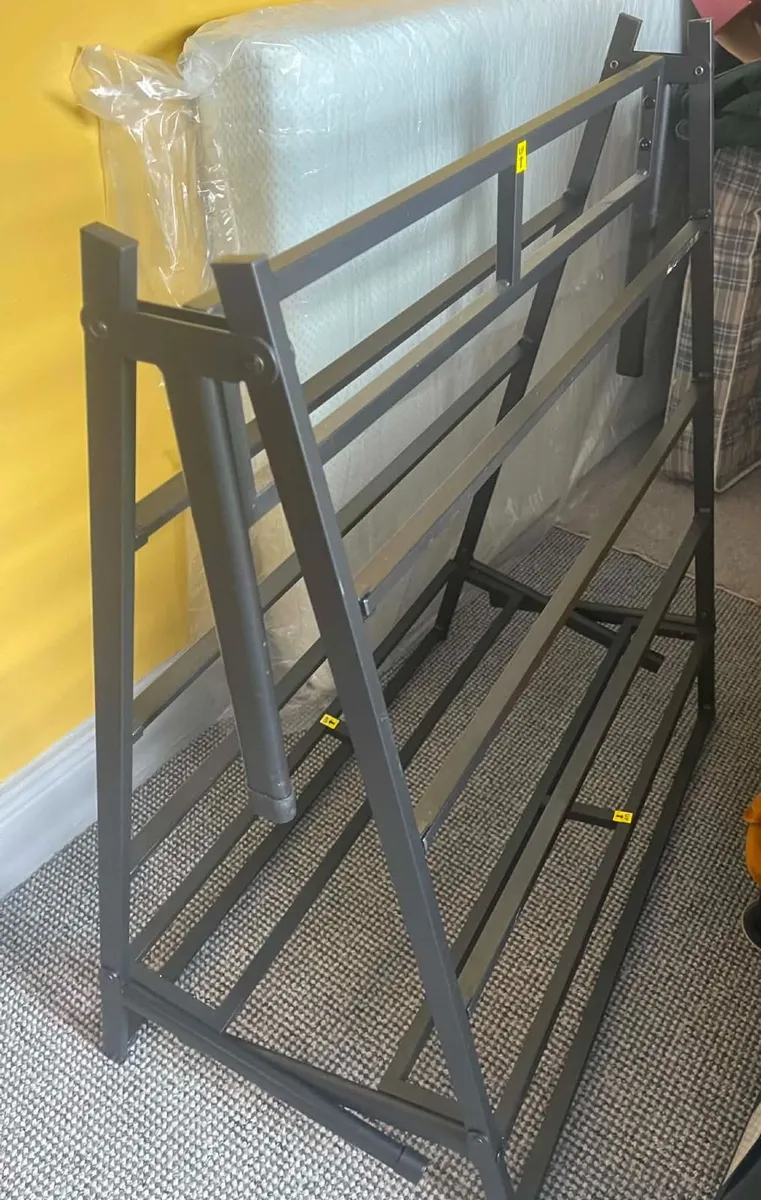 single bed frame black metal folds for storing - Image 2