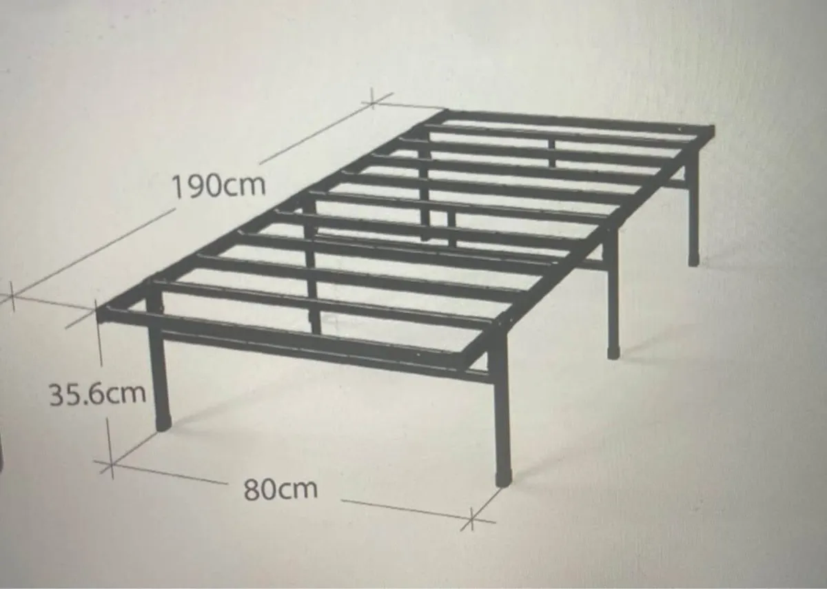 single bed frame black metal folds for storing - Image 1