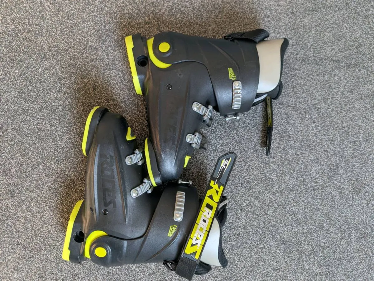 Kids /Junior Size-Adjustable Ski Boots Black/Yello - Image 2