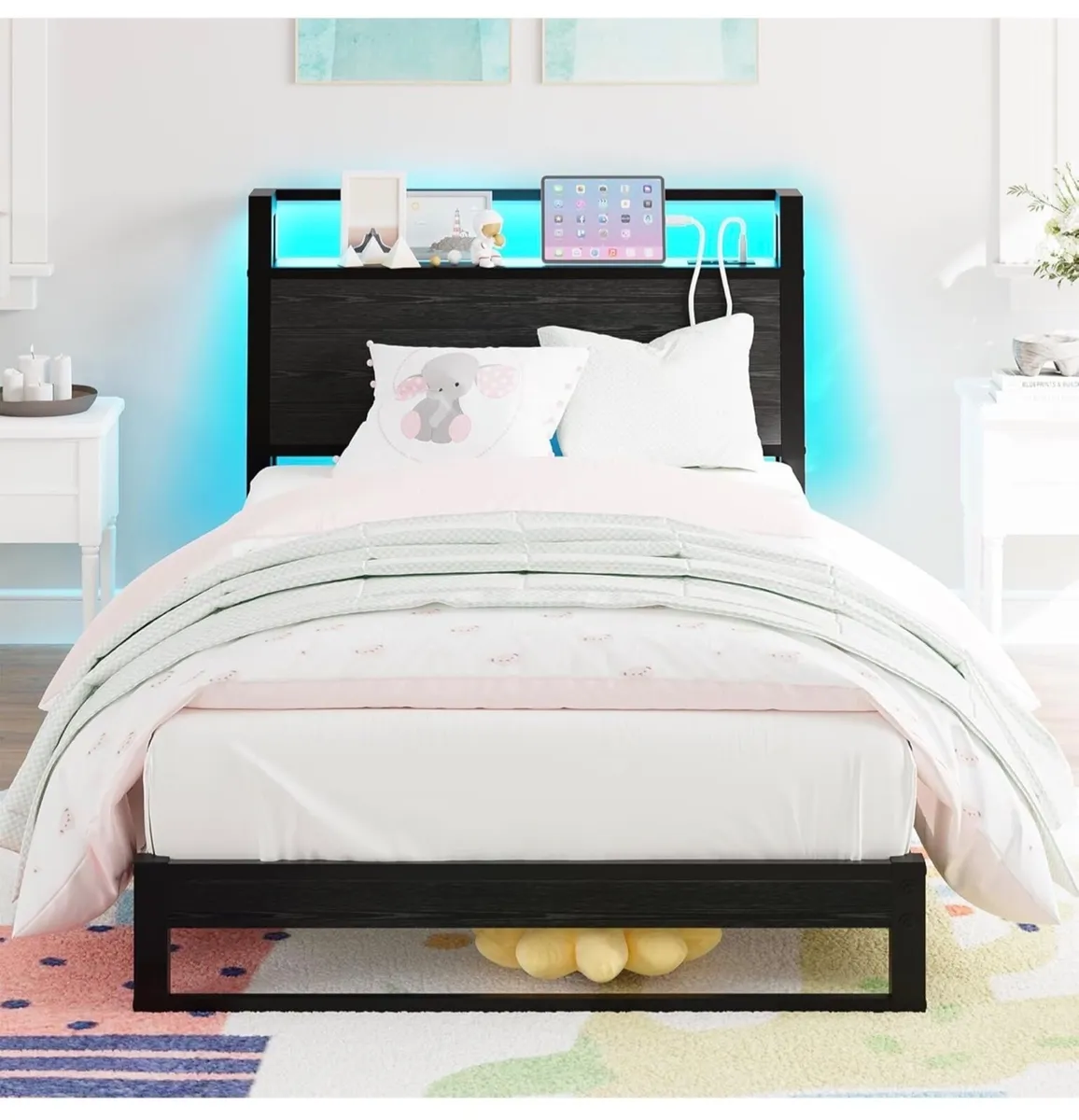 3ft Single Bed Frame with Ergonomic Storage Headbo - Image 4