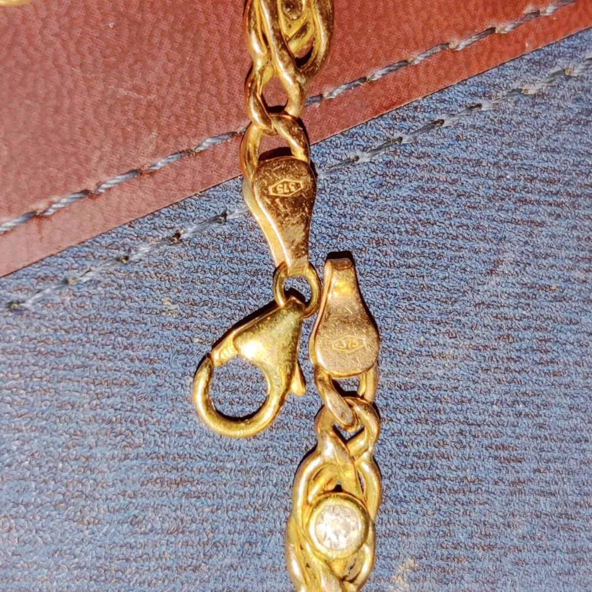 CHUNKY CZ,S, 9CT Gold 5.12g 8"Long Wide Bracelet ! - Image 4