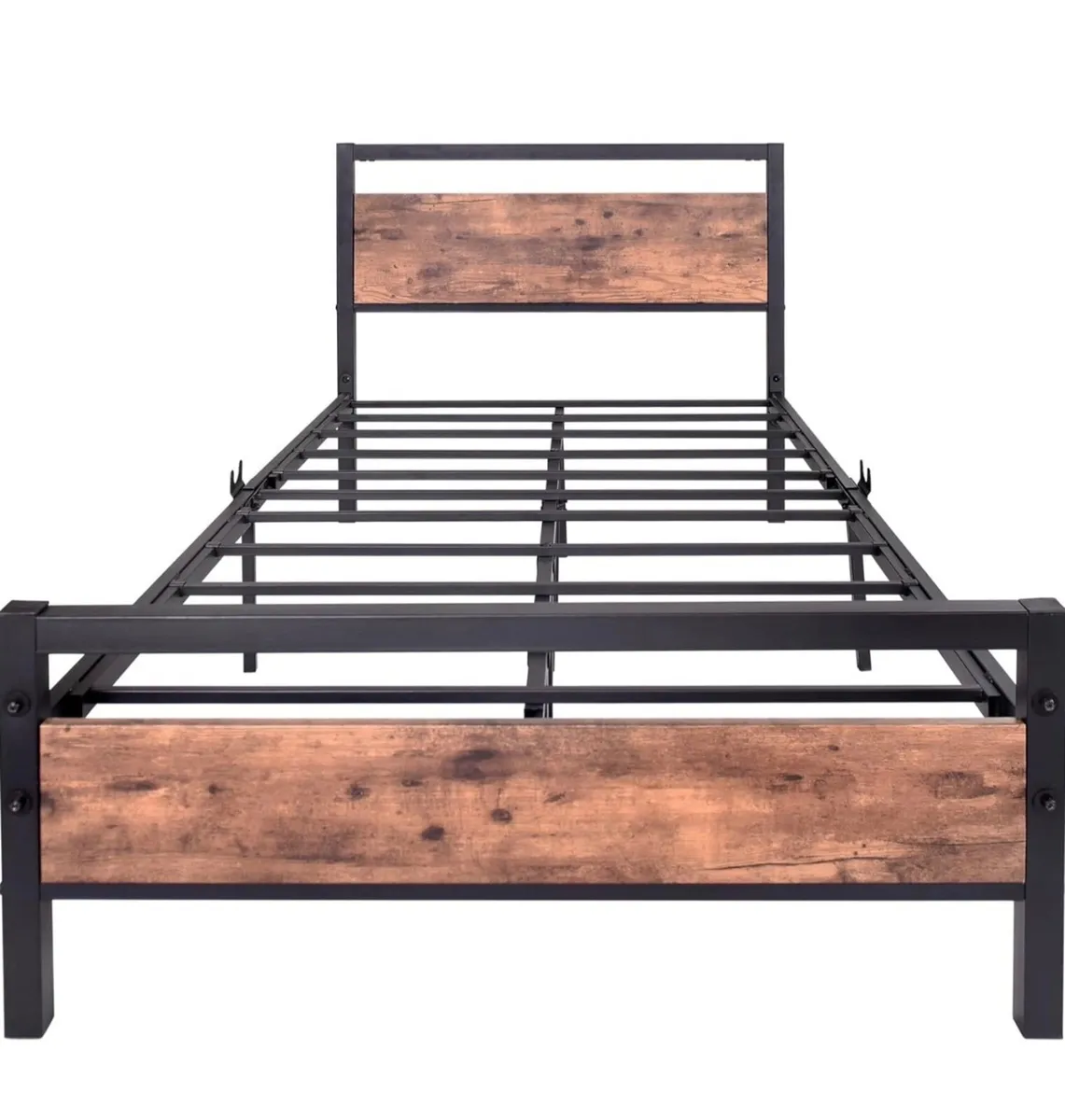 3ft Single Bed Frame with Wood Headboard,Heavy Dut - Image 2