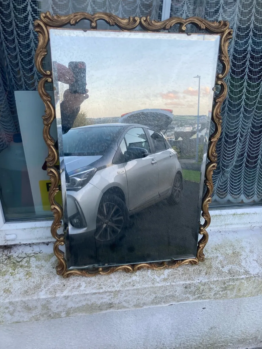 Vintage gold mirror free postage - Image 2