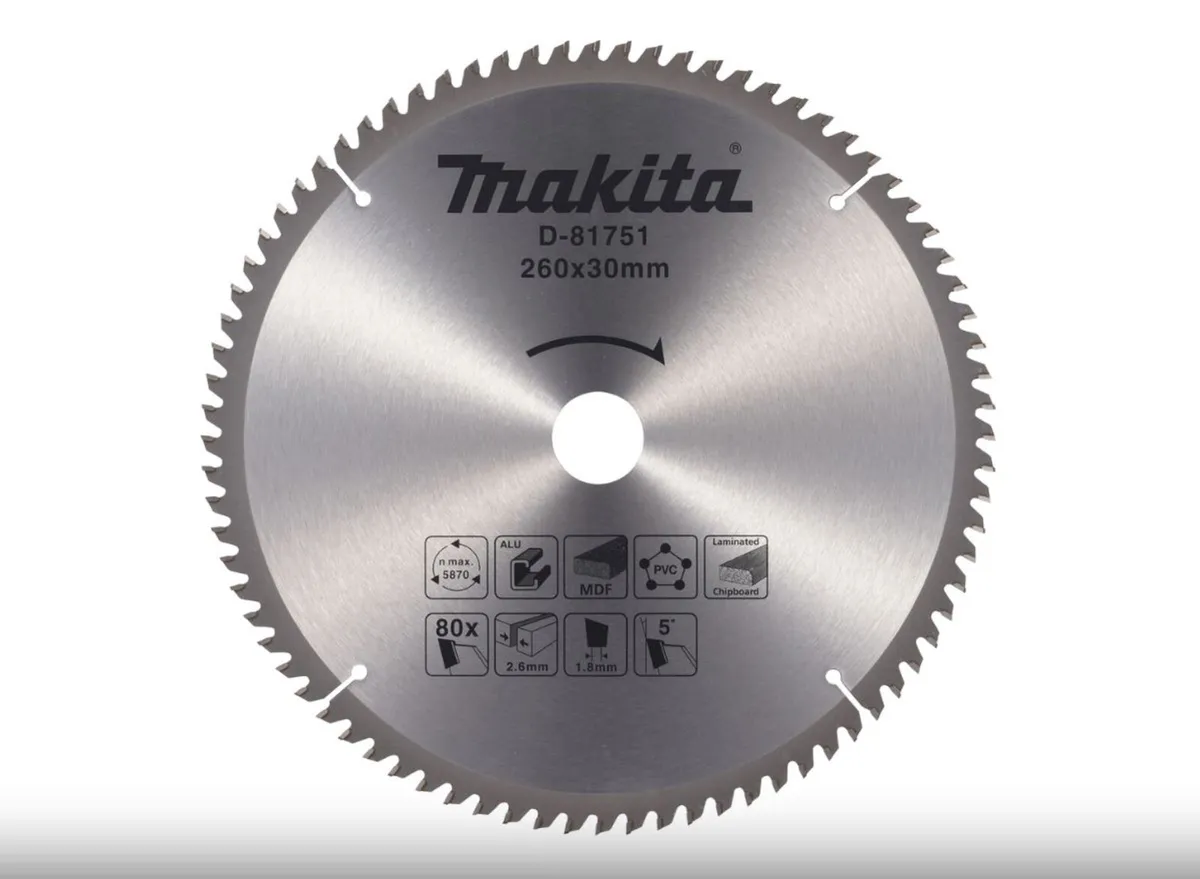 Makita D-81751 Tct Saw Blade 260 X 30mm 80t Mp - Image 1