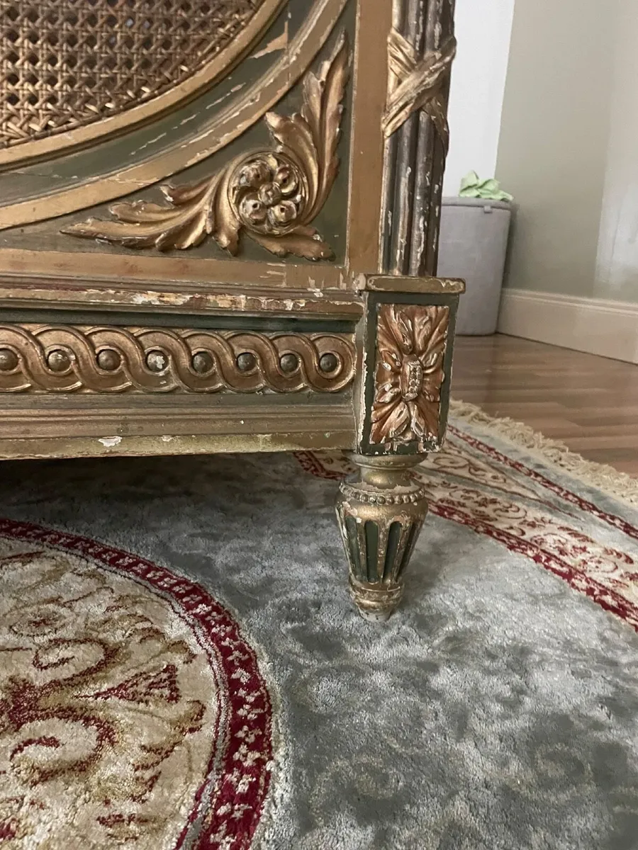 French Antique bergere bed - Image 2