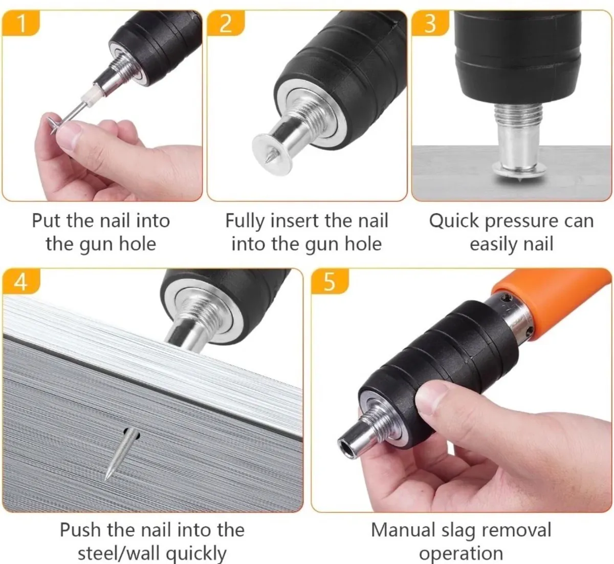 Mini Nail Gun Manual Air Nailer & 50 Nails NEW - Image 2