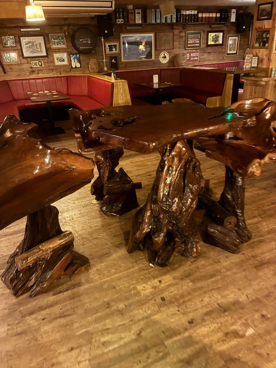 Large hand crafted table and 4 chairs - Image 4