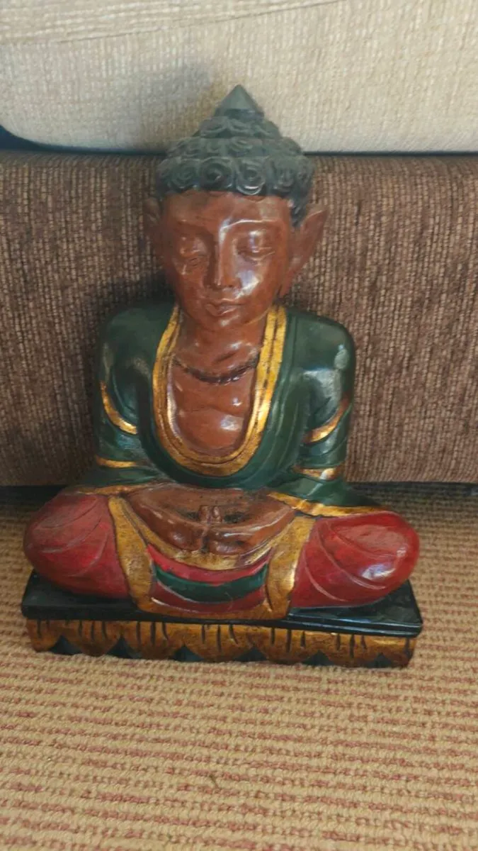 Hand-Painted Buddha Seated Statue - Image 2