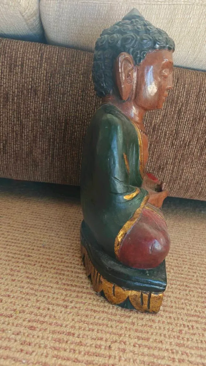 Hand-Painted Buddha Seated Statue - Image 3