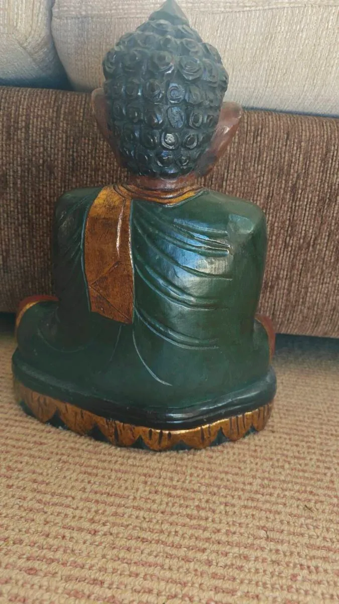 Hand-Painted Buddha Seated Statue - Image 4
