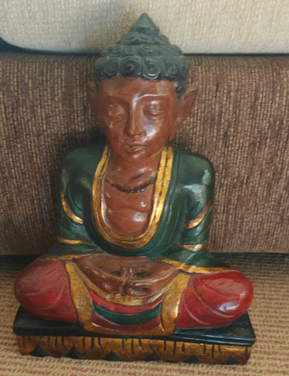 Hand-Painted Buddha Seated Statue - Image 1