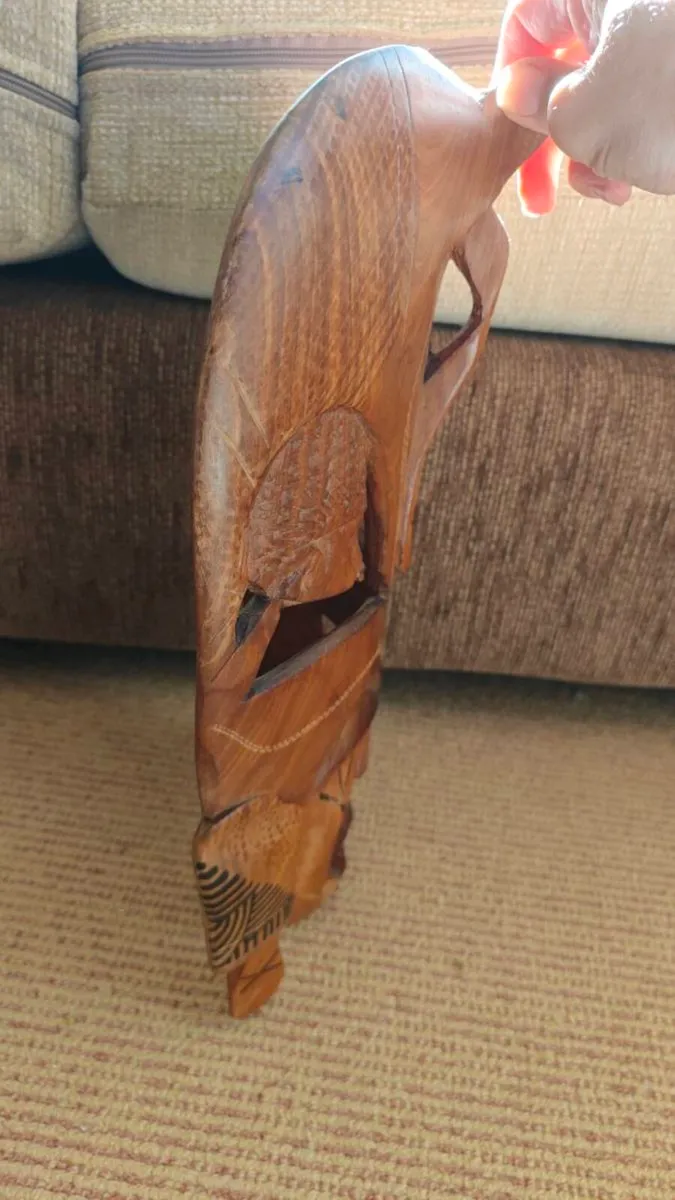 Hand-Carved African Wooden Wall Decor - Image 2
