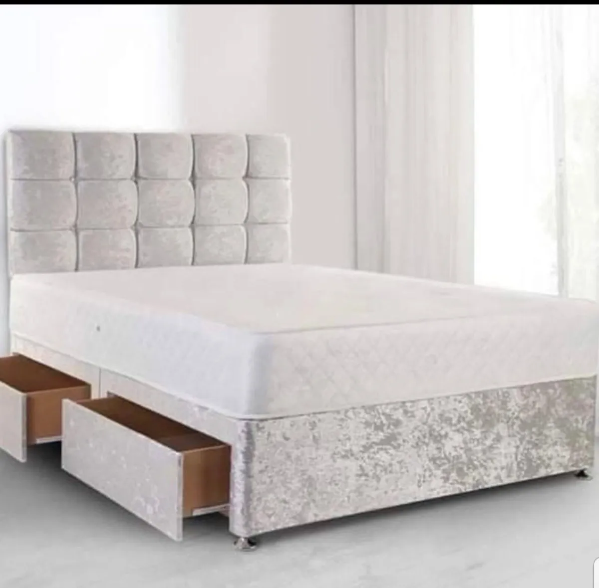 Modern Upholstered Bed Frame Mattress Available - Image 1