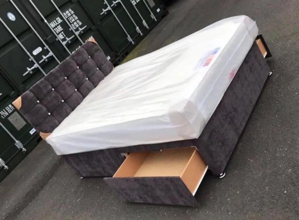 Modern Upholstered Bed Frame Mattress Available - Image 3