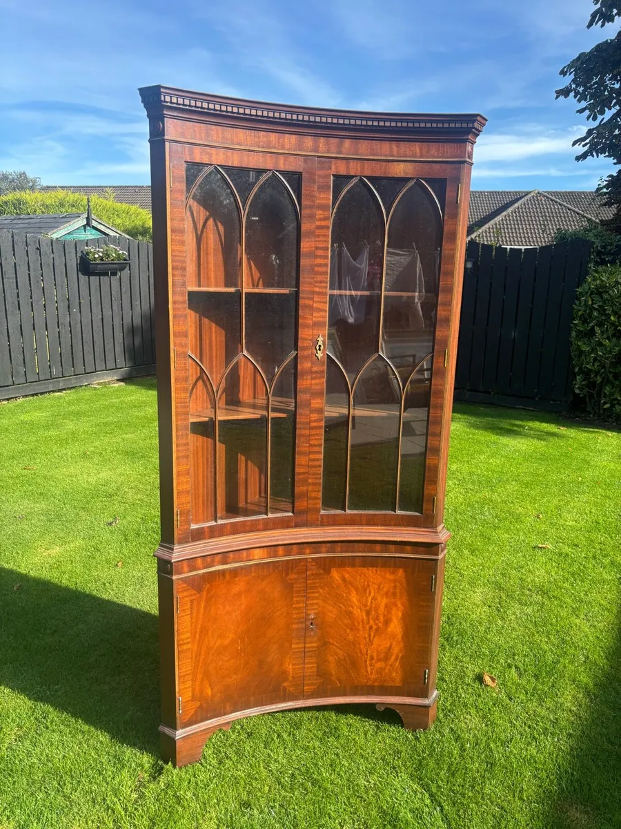 Georgia style 6ft tall curved corner cabinet - Image 1