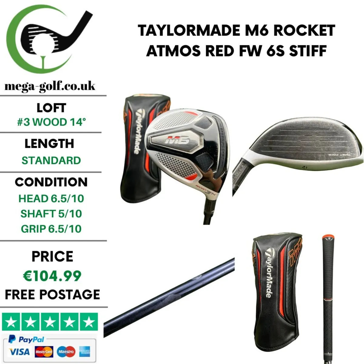 Taylormade M6 Rocket #3 Wood 14° / Stiff - Image 1
