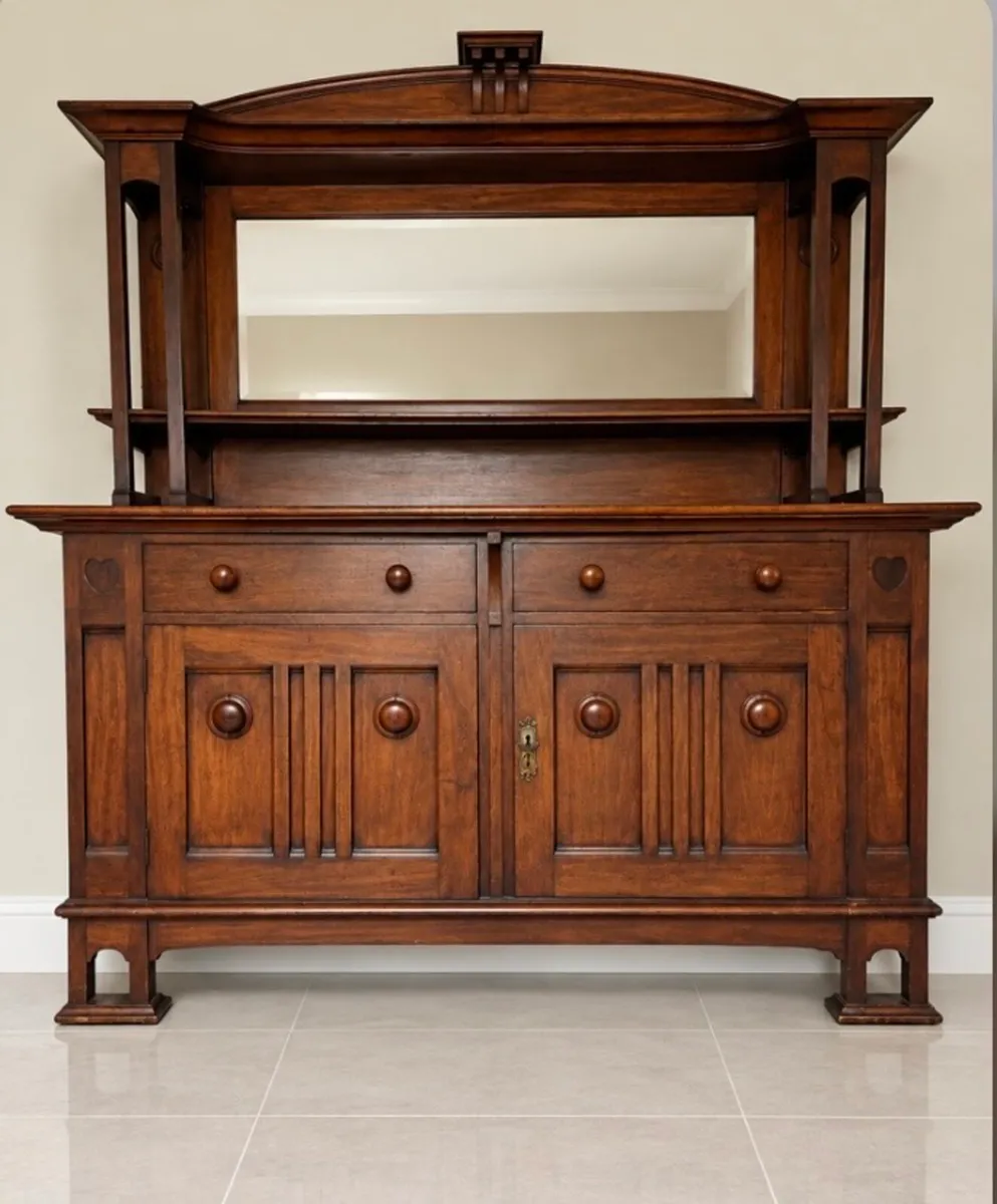 Antique Art Nouveau Scottish Walnut dresser