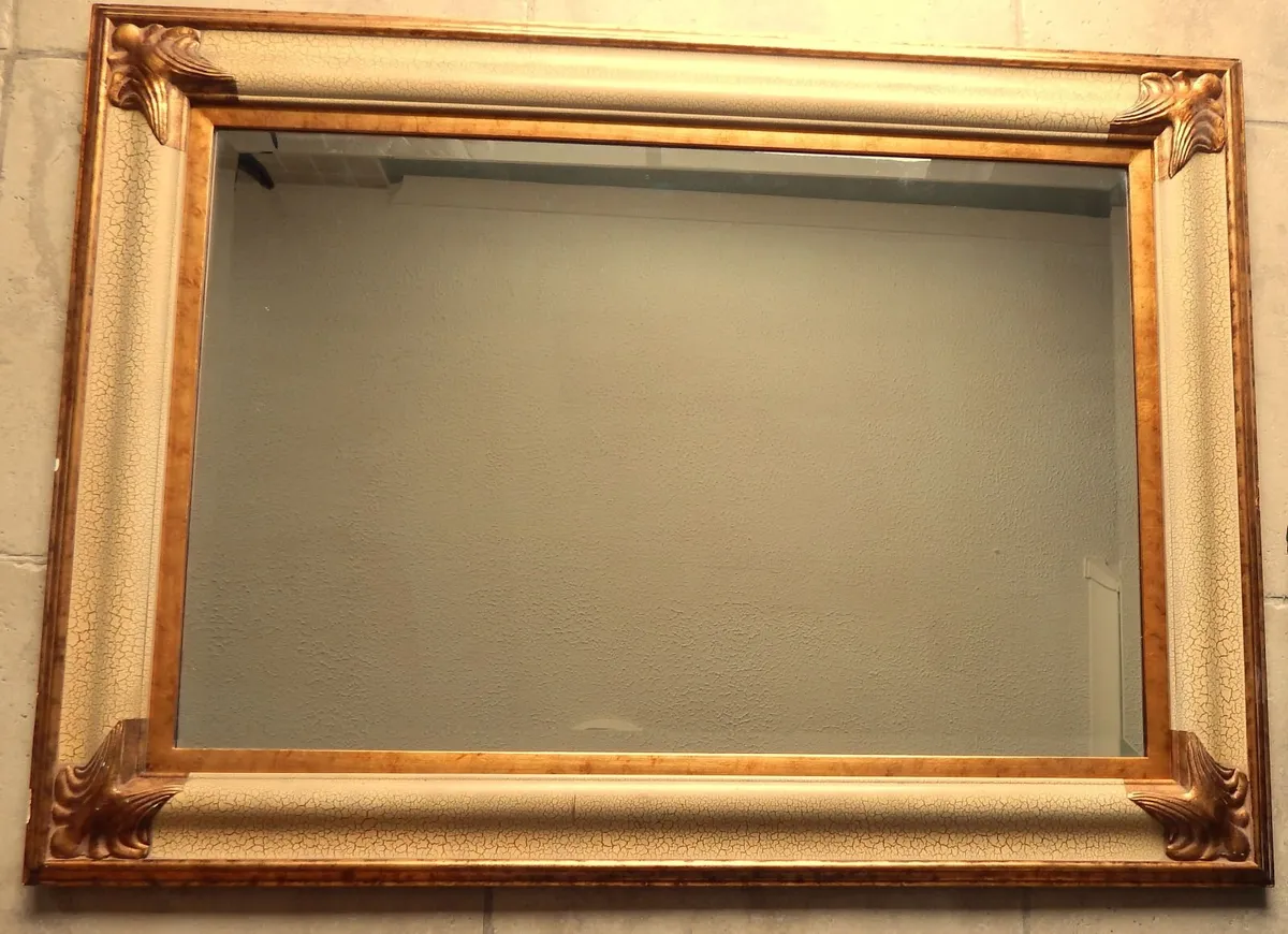 Large Vintage Bevelled Wall Mirror in Ornate Frame - Image 2