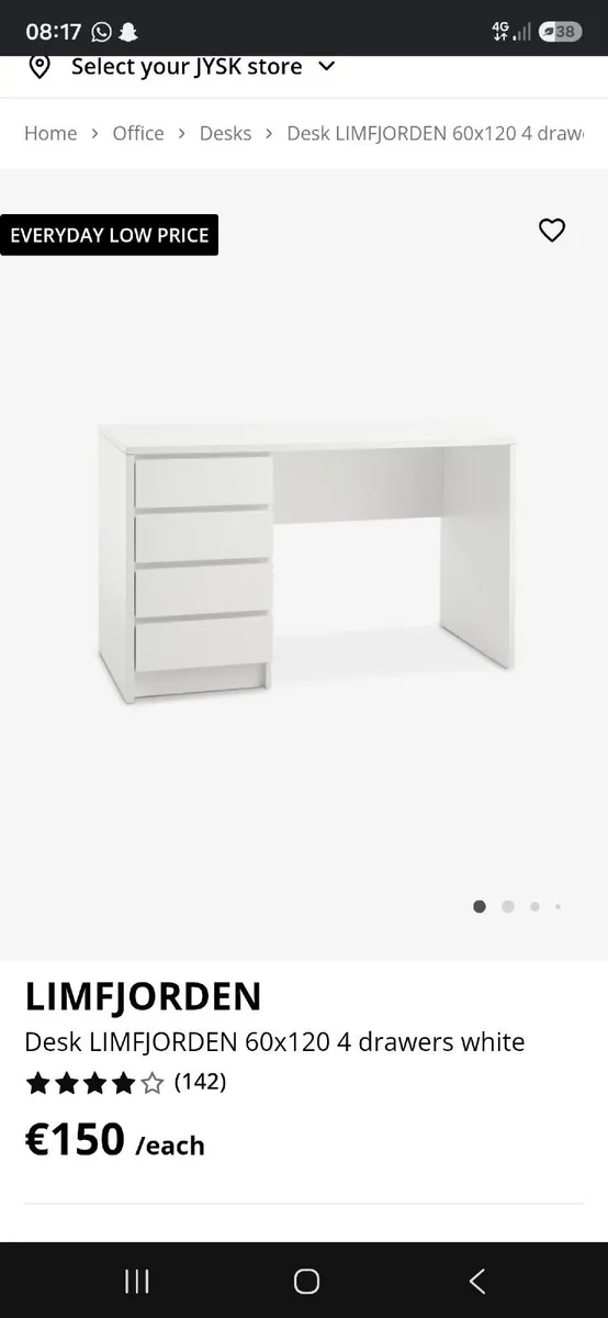 Desk with drawers (vanity, office, bedroom) - Image 2