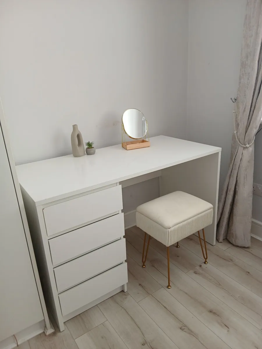Desk with drawers (vanity, office, bedroom) - Image 1