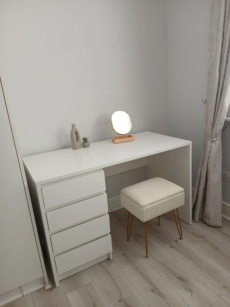 Desk with drawers (vanity, office, bedroom) - Image 3