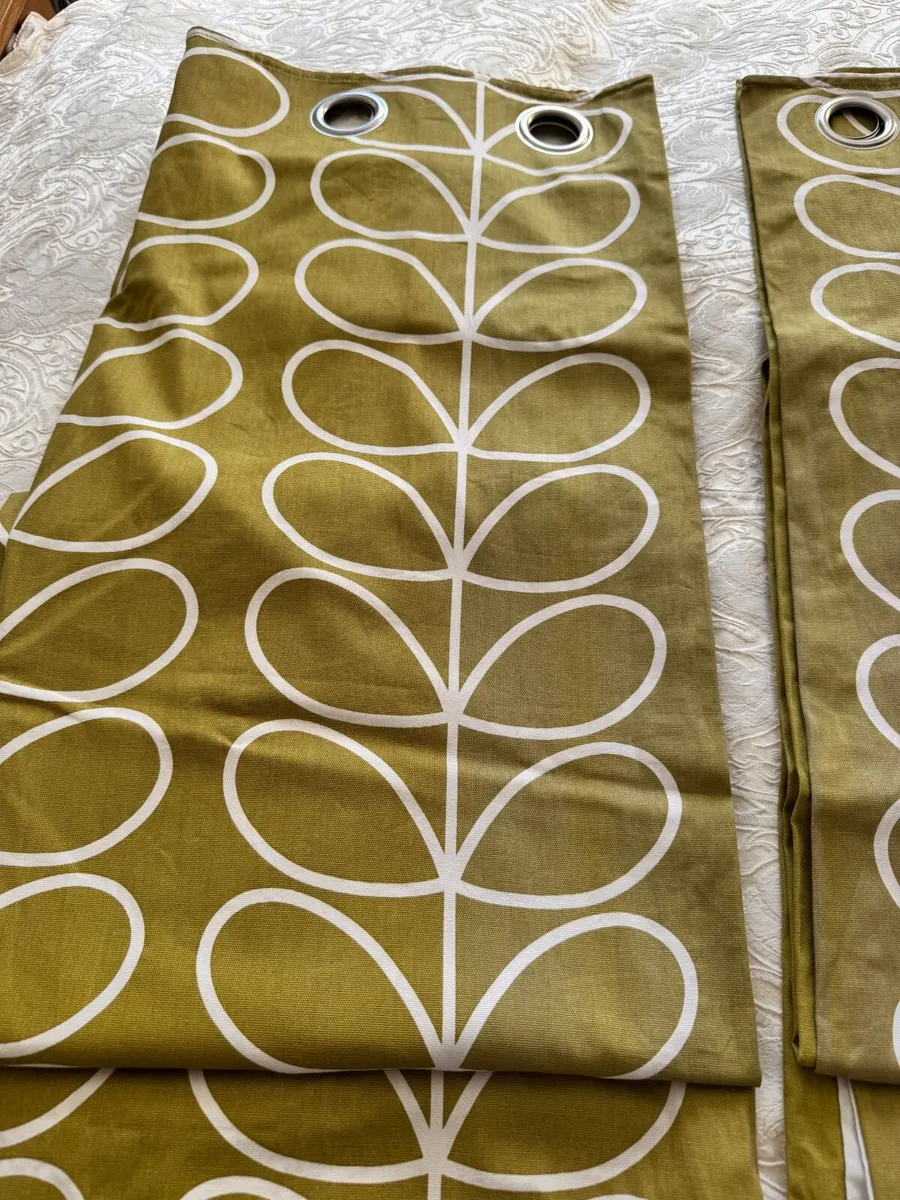 Orla Kiely Olive Green Curtains - Image 4