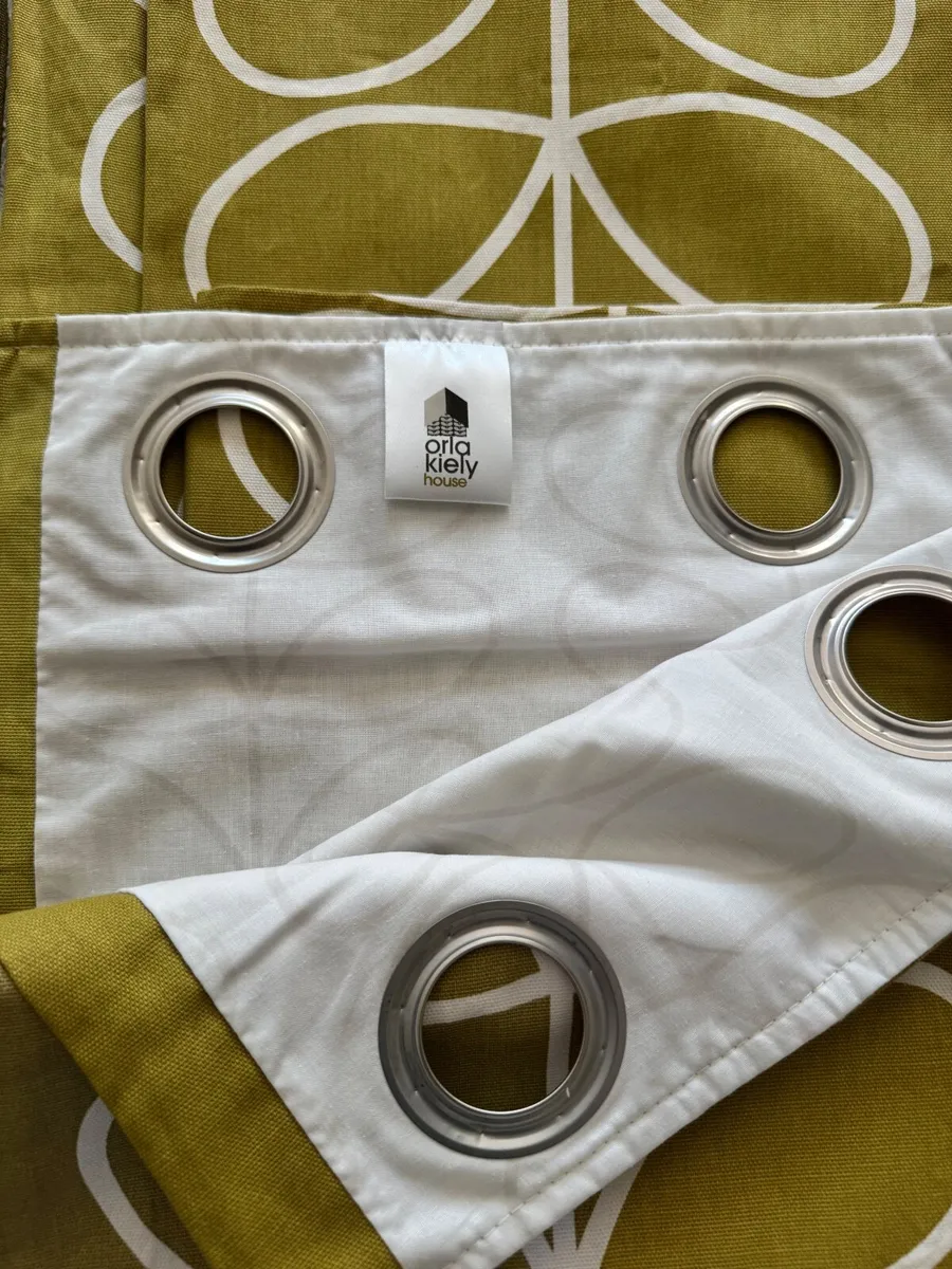 Orla Kiely Olive Green Curtains - Image 3