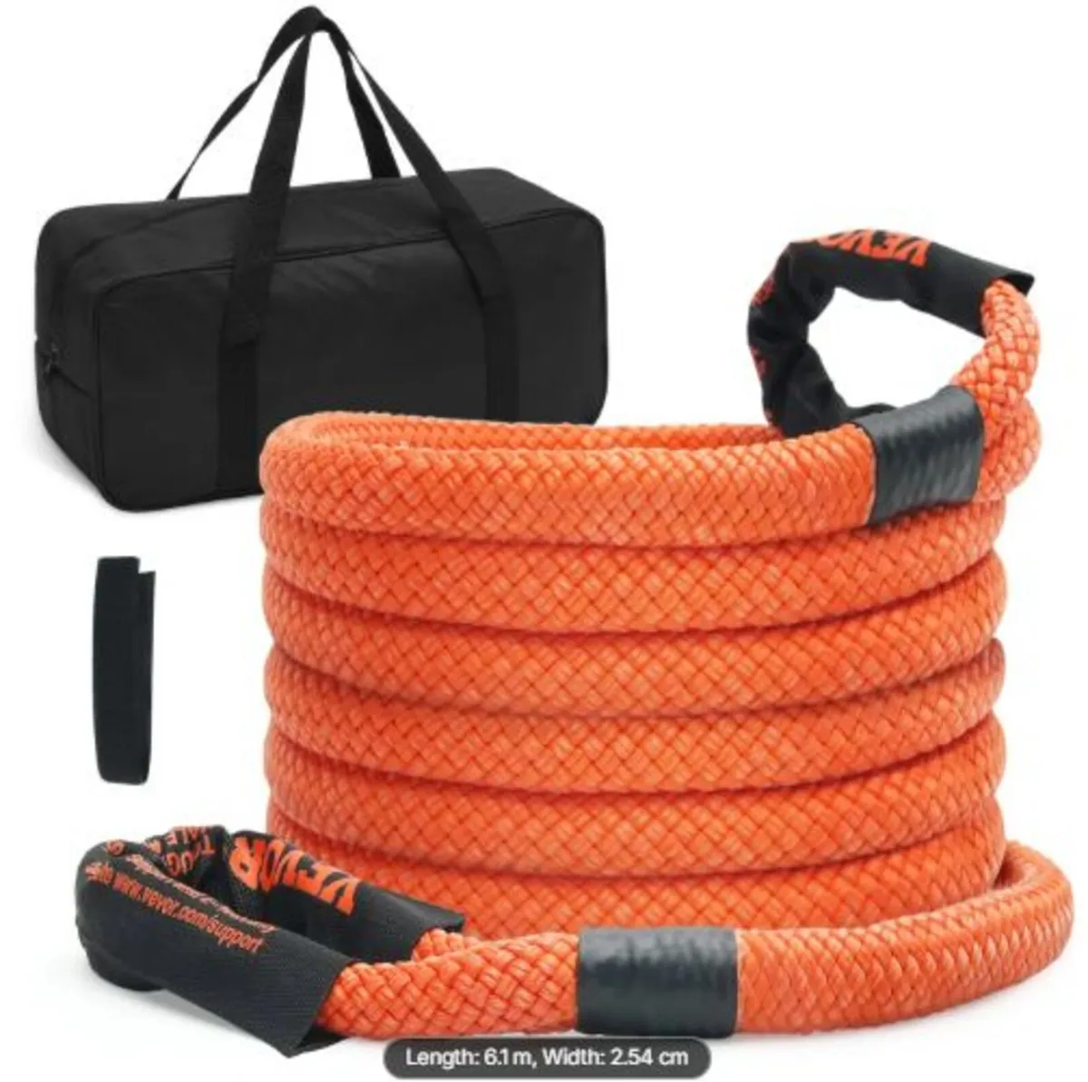 1" (2.54 cm) x 20'/6.1m Kinetic Recovery Tow Rope - Image 1