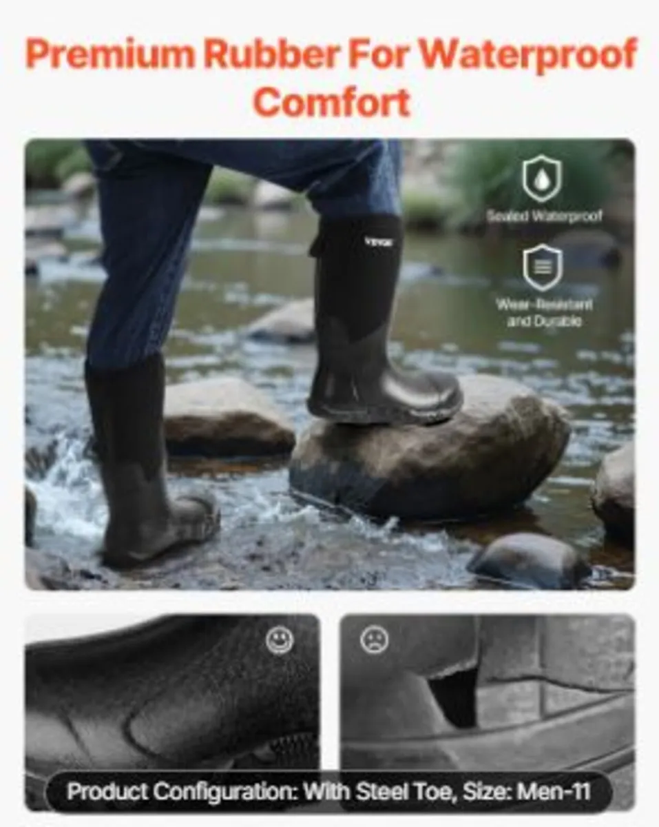 Men's Steel Toe Rubber Boots - Image 2