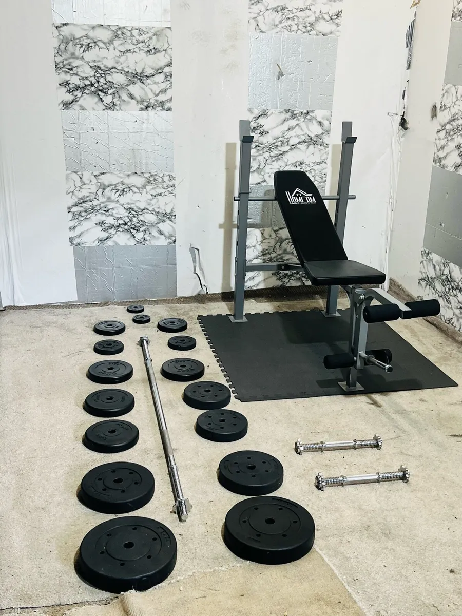 ADJUSTABLE BENCH WEIGHTS BARBELL DUMBBELLS - Image 1