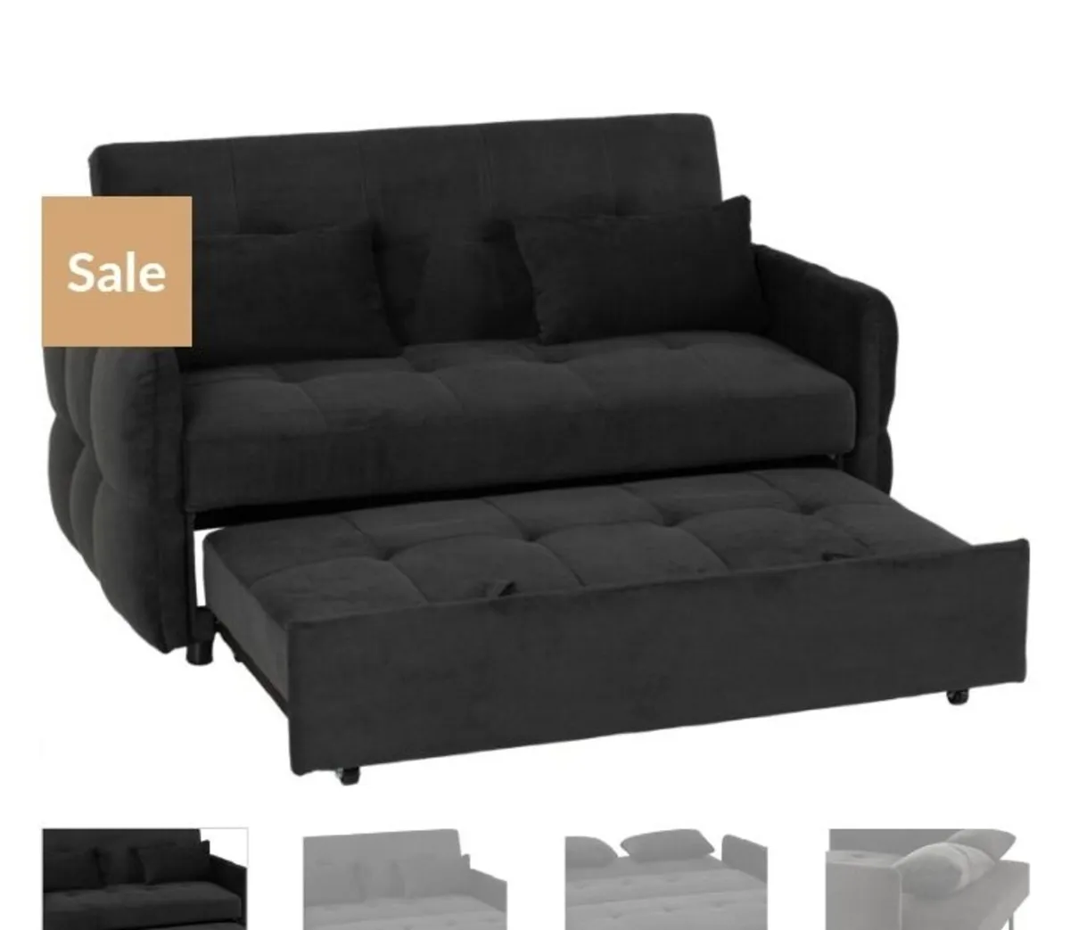Chelsea Sofa Bed Black Fabric - Image 1