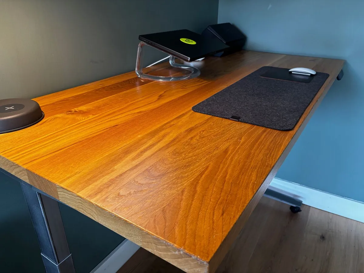 Herman-Miller Solid Oak Automatic Standing Desk - Image 4