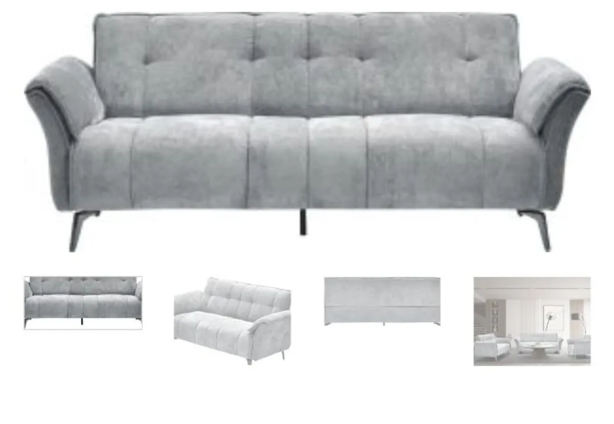 Amalfi 3 Seater Sofa Grey Fabric - Image 1