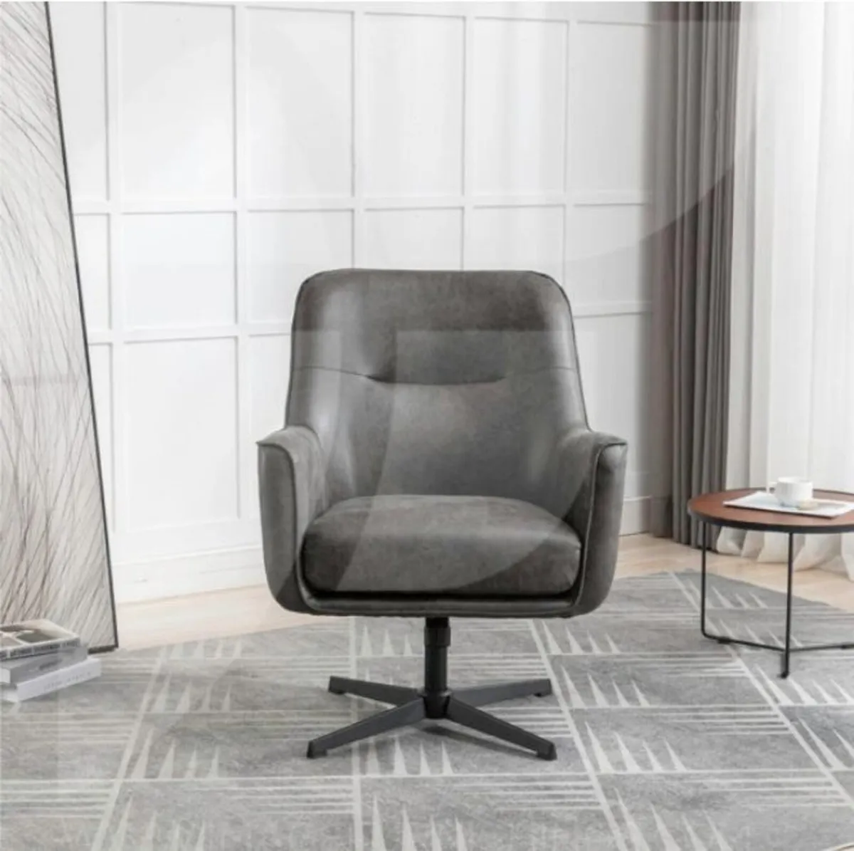Felicia Swivel Chair Charcoal - Image 1