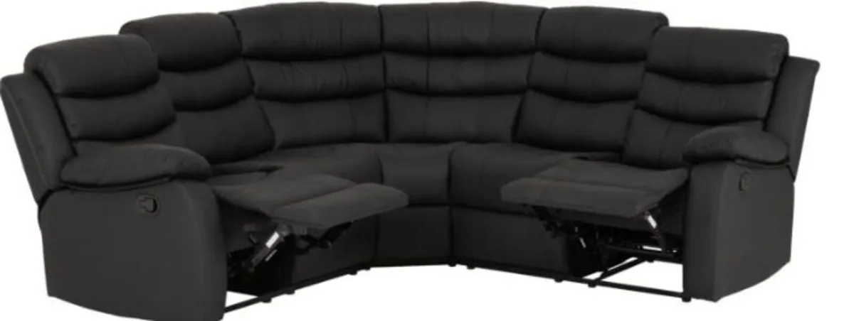 Roma Corner Faux Leather Recliner Sofa / 2 Colours - Image 1
