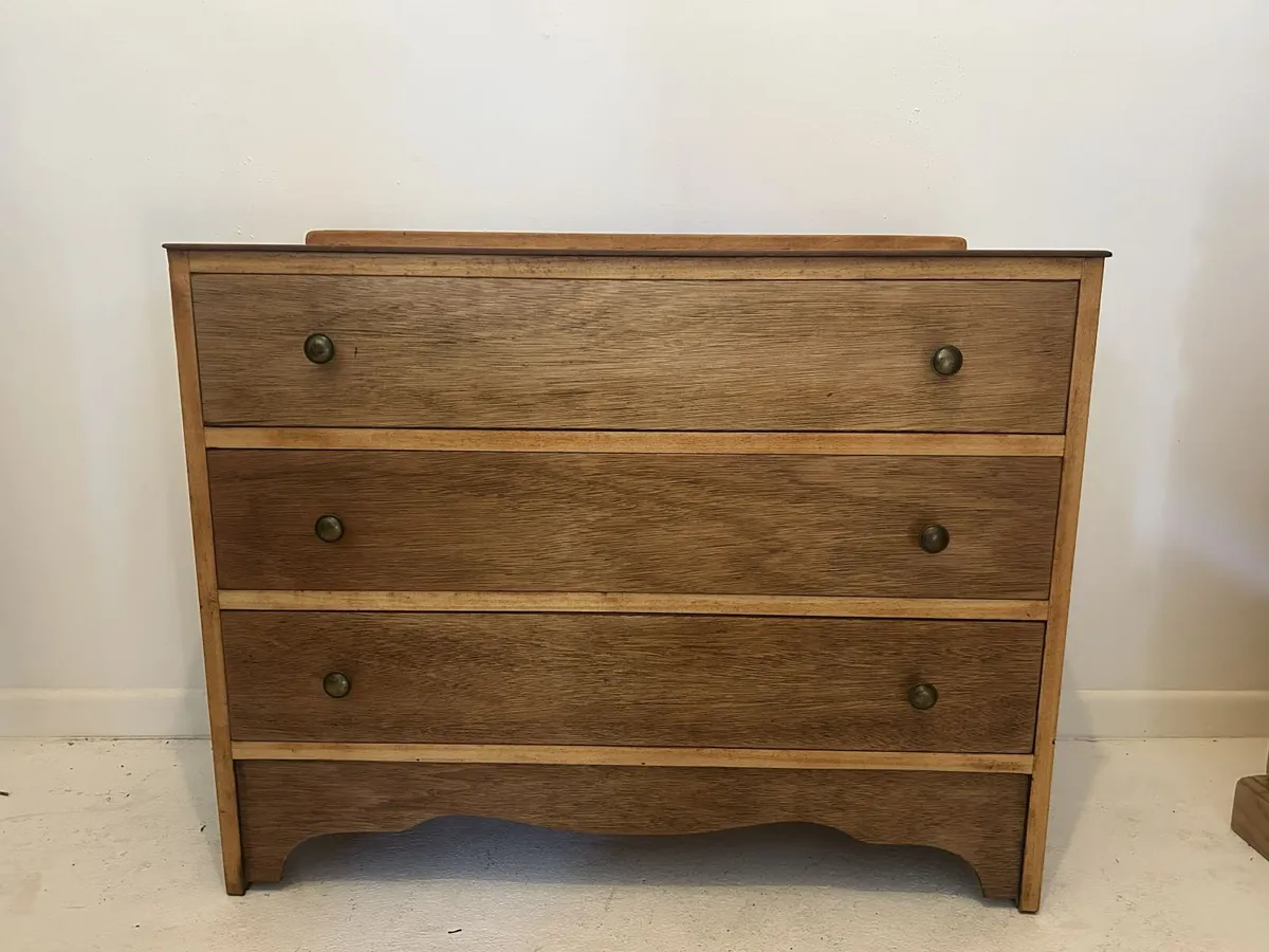 Restored Vintage 3 Drawer Chest of Drawers - Image 1