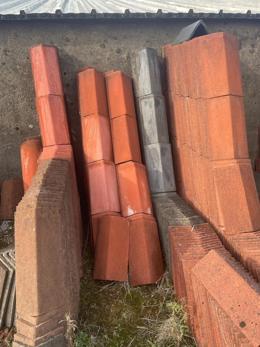 Old Concrete Ridge Cap Tiles - Image 4