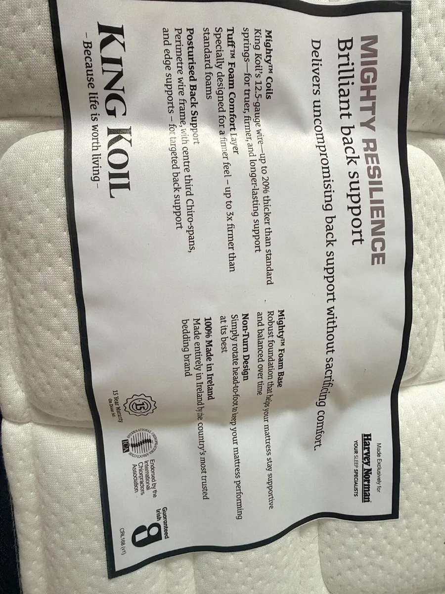 New Dbl Mattress.  King Koil Mighty Resilence - Image 4