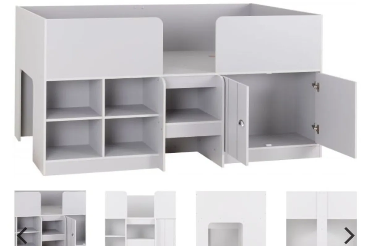 Orlando Low Sleeper Bed Dove Grey - Image 2