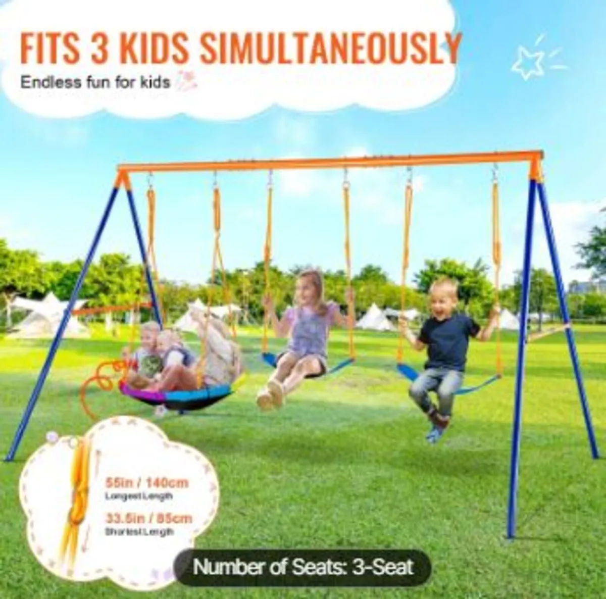 Swing Sets for Backyard, 600lbs Load - Image 4