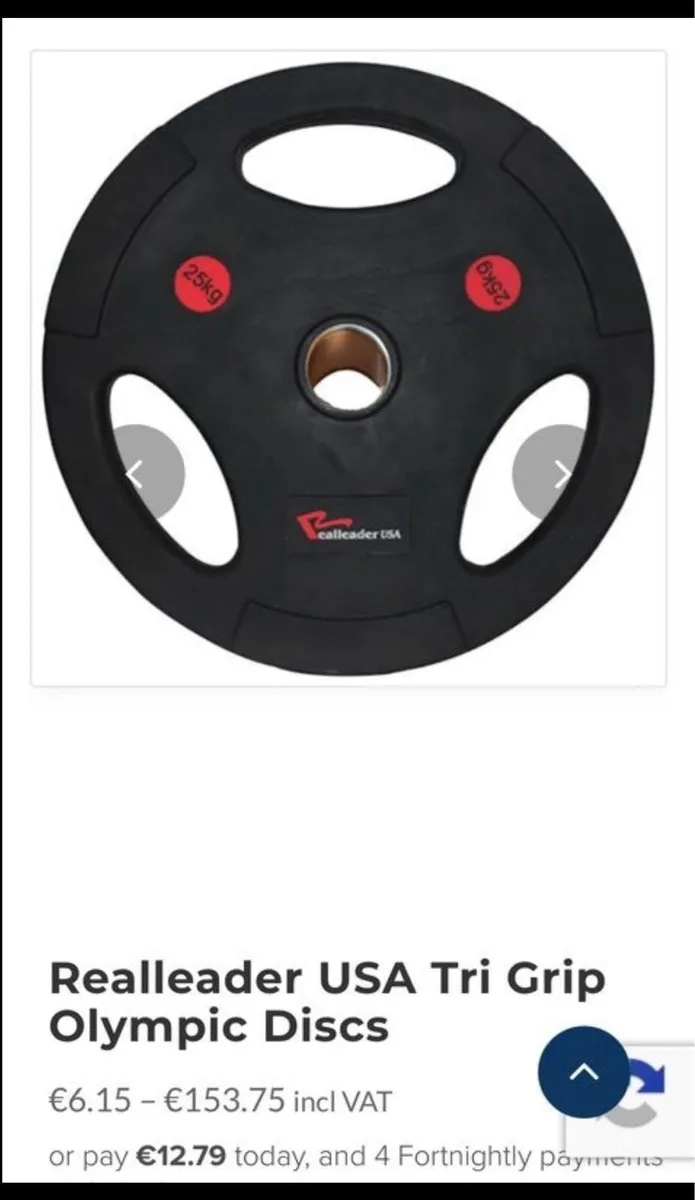 New. Olympic tri grip rubber weight plates - Image 3