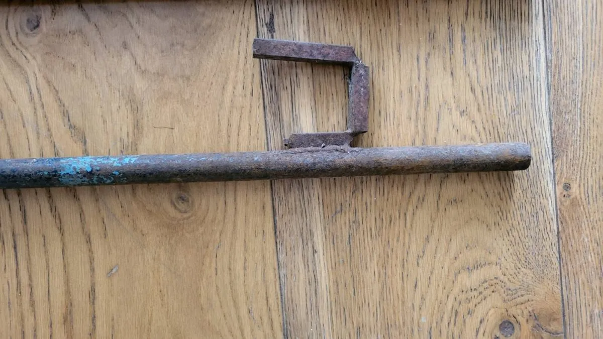 Pair hand forged barn hooks, these are very old. - Image 2