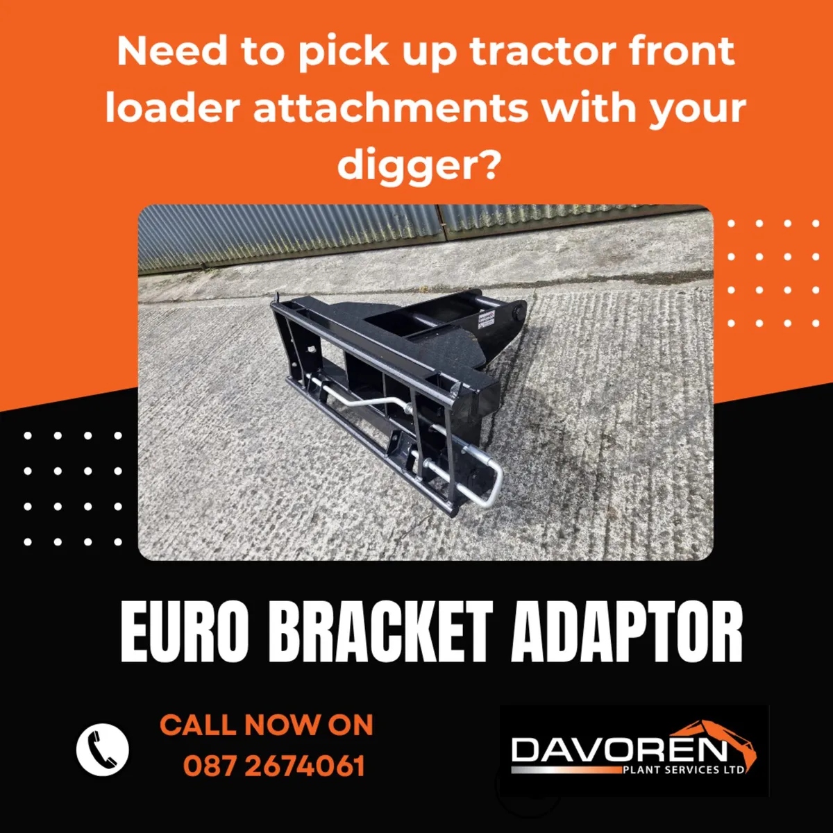 Digger headstock-pick up euro bracket attachment - Image 1