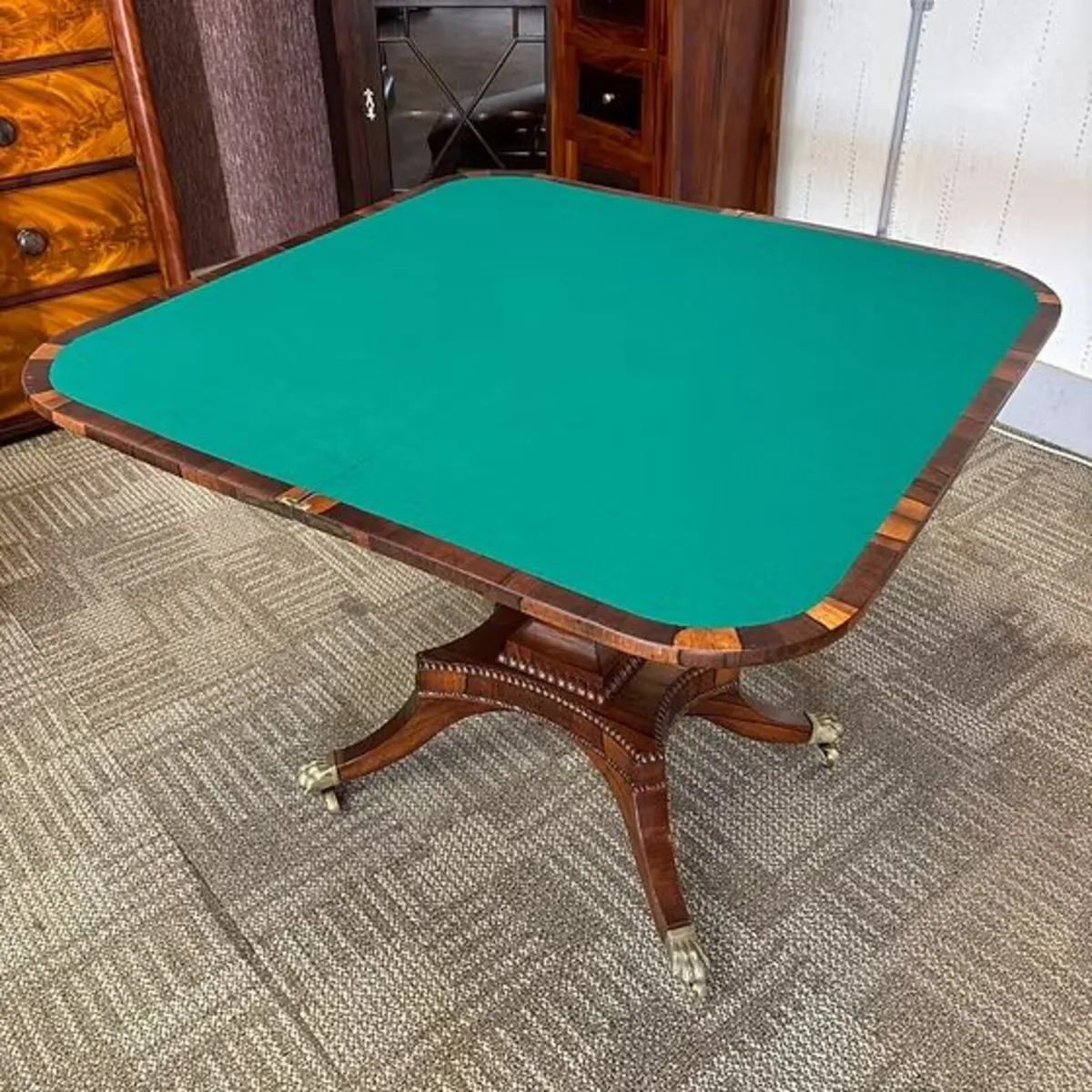 19th Century Regency rosewood brass inlaid foldove - Image 2