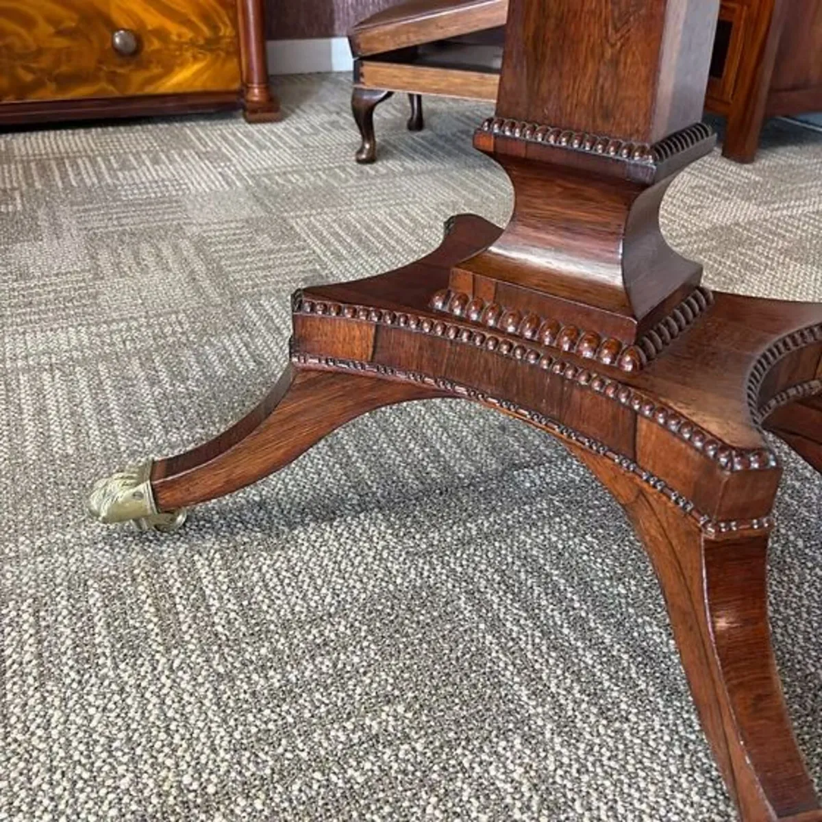 19th Century Regency rosewood brass inlaid foldove - Image 4