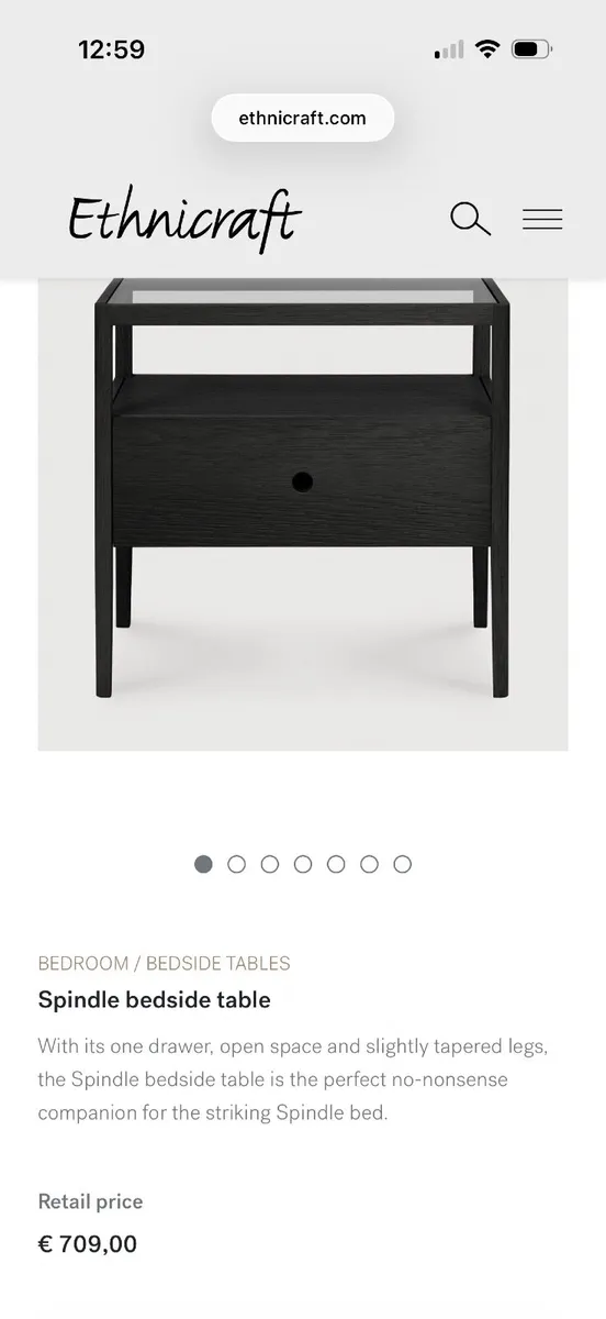 King aEthnicraft spindle black Bed and side tables - Image 2