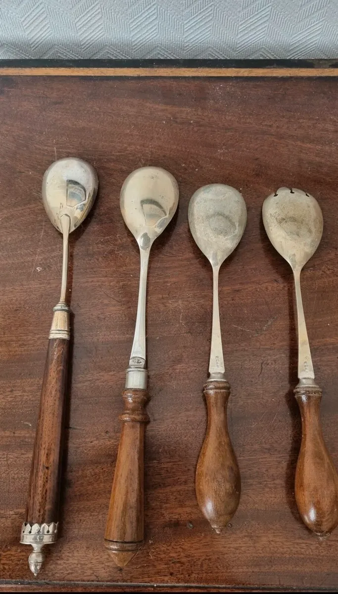 Antique Silver Serving Spoons - Image 4